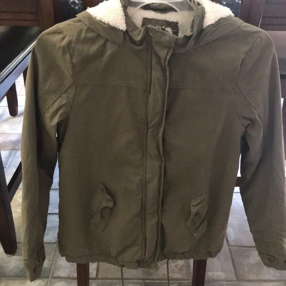 Full tilt olive jacket with soft fleece lining